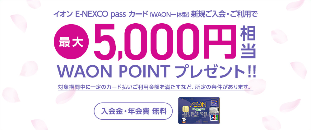 新規ご入会 ご利用特典 最大5 000円相当のwaon Pointプレゼント ドラぷら Nexco東日本