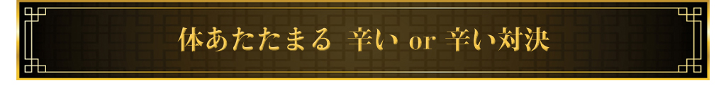 体あたたまる 辛いor辛い対決