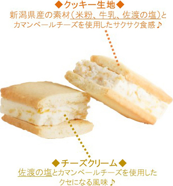 新潟米粉とソルトカマンベールチーズのサンドクッキーのイメージ画像
