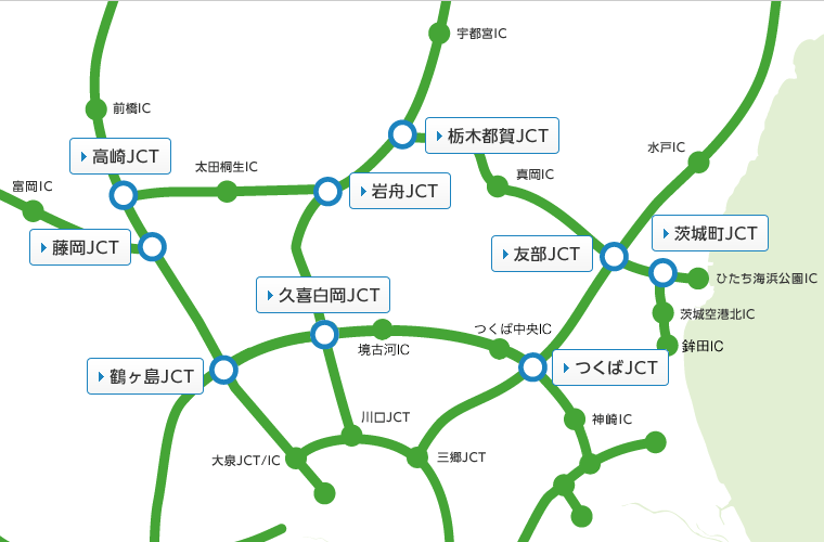 北関東エリア Jct標識マップ ドラぷら