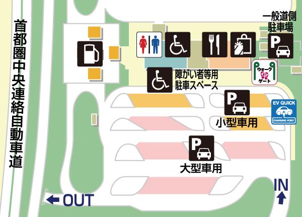 圏央道・菖蒲PA・内回りの場内地図画像