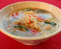 越の鶏と野菜のゆず塩あんかけうどん