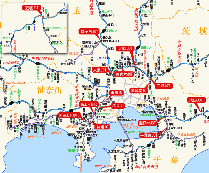 関東jct Ic版 気をつけて 高速道路ヒヤリマップ 道路交通情報 ドラぷら